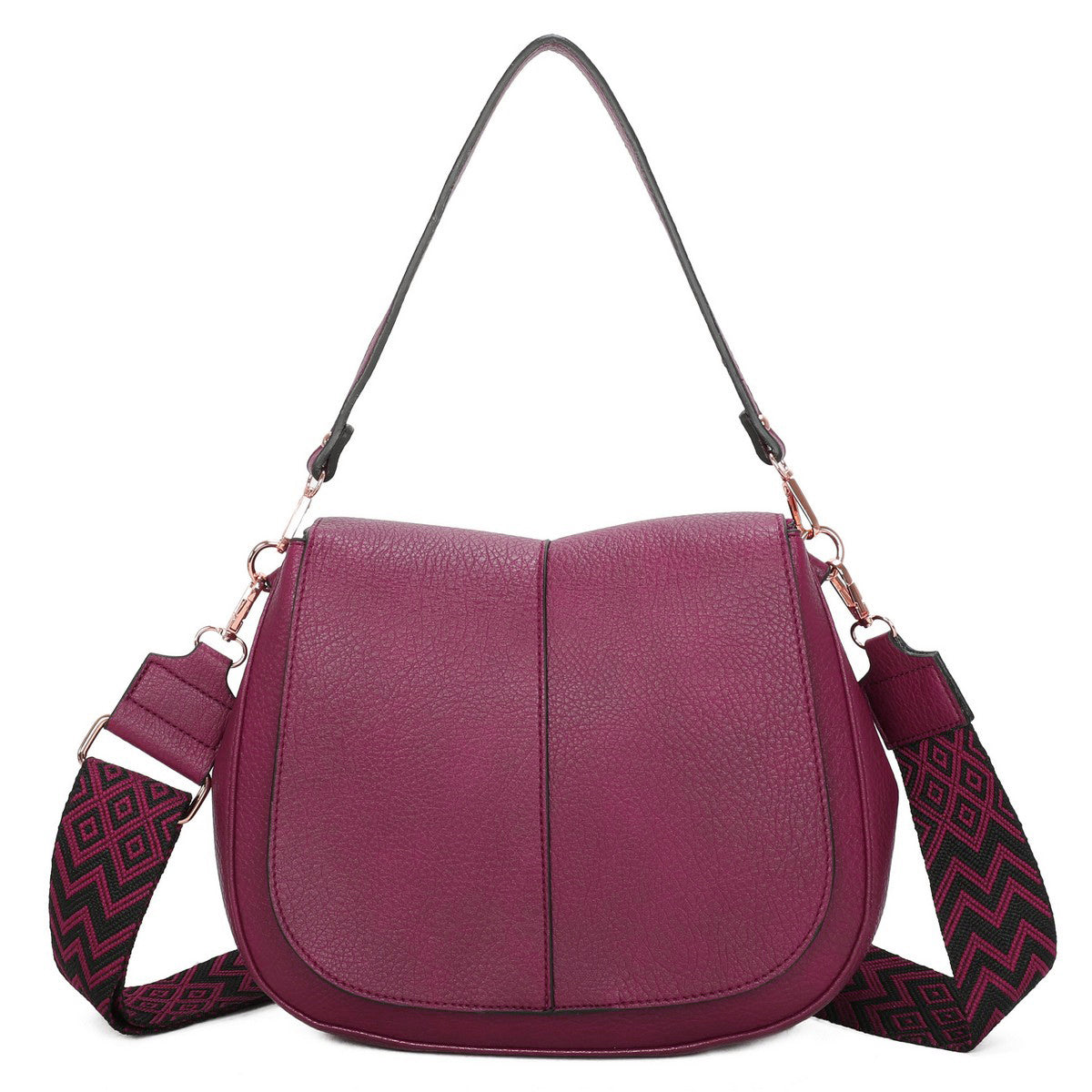 Leatherette shoulder bag